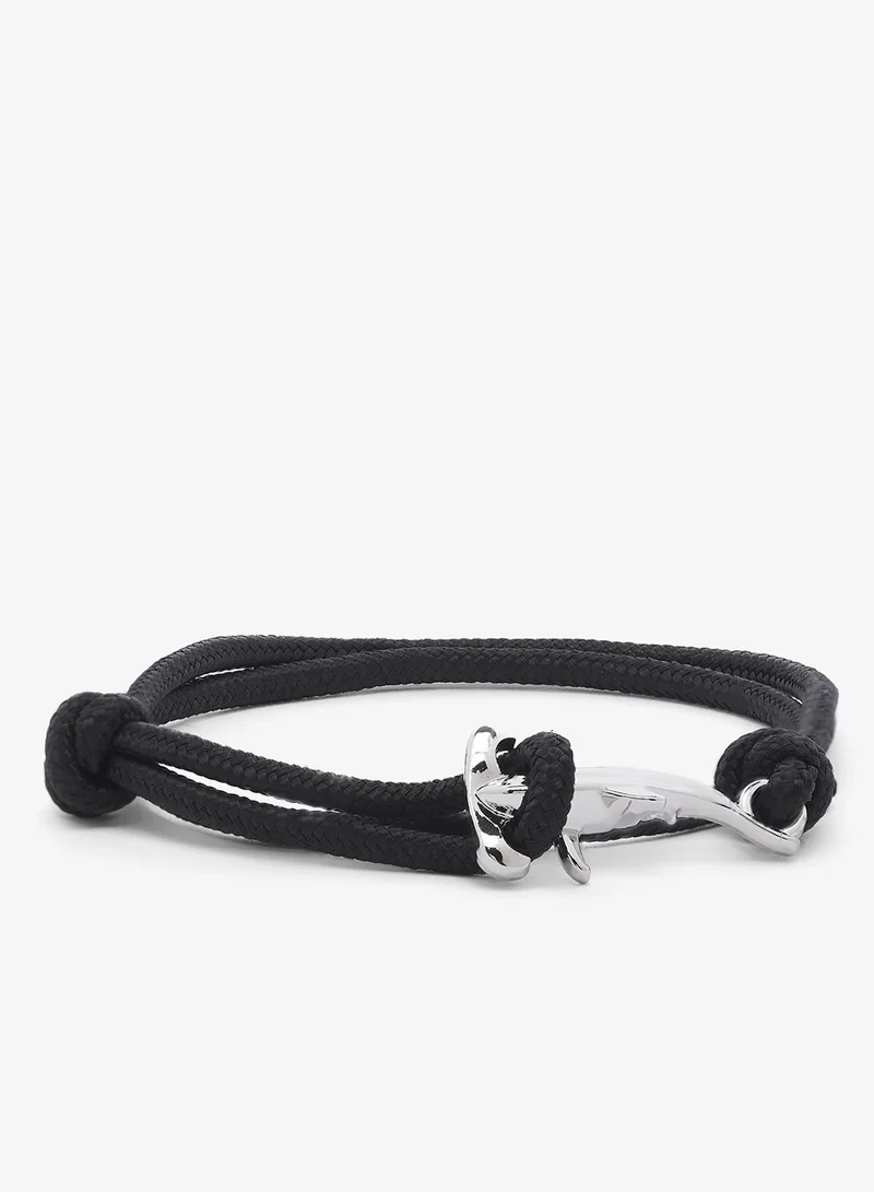 Seventy Five Nautical Rope Bracelet With Silver-Coloured Anchor Clasp